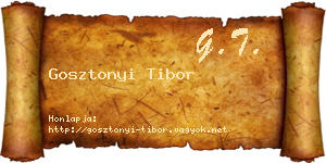 Gosztonyi Tibor névjegykártya